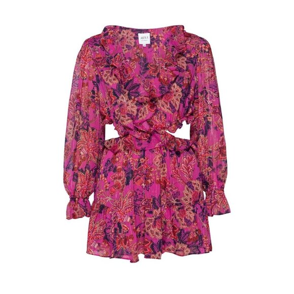 NWT‎ Misa Los Angeles Azalea Romper In Fuchsia Batik Cut Out Sides Size S - Picture 7 of 16